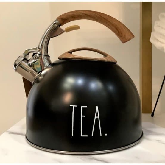 Rae Dunn "Tea" Tea Pot with Wood Handle - HER Home Design Boutique